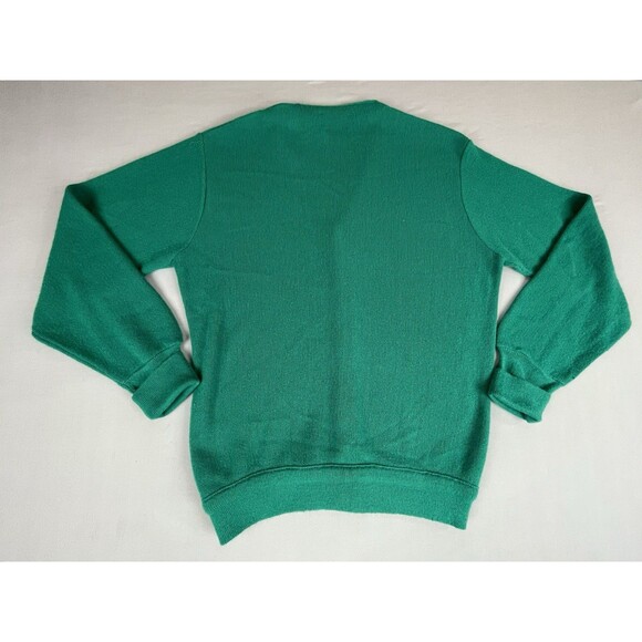 Jeff Links Cardigan Sweater Men's L Green Vintage 1970s USA Classic Grandpacore - Picture 10 of 12